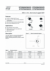DataSheet STGF8NC60KD pdf